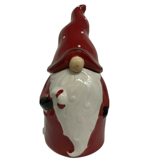 10 Strawberry Street Other - Whimsical Cupboard 10 Strawberry Street Gnome Santa Cookie Jar Canister 13" New